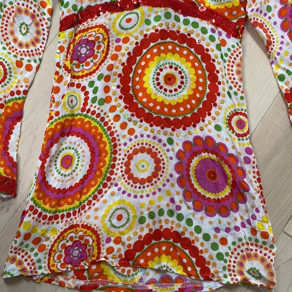 CHACH girls beads embellished soft cotton flare sleeve cover up dress - Picture 2 of 9